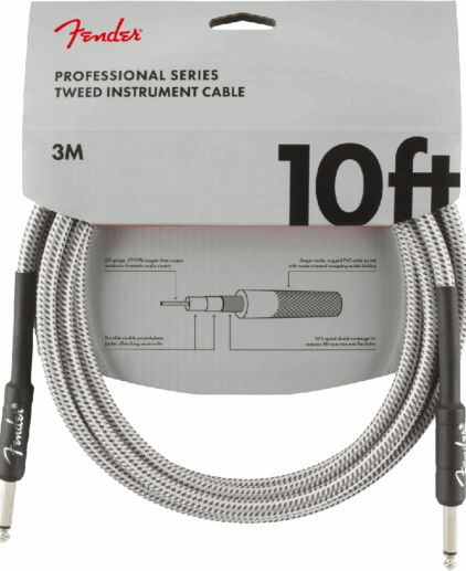 FENDER PROFESSIONAL 10' PRO INSTRUMENT CABLE WHT TWD