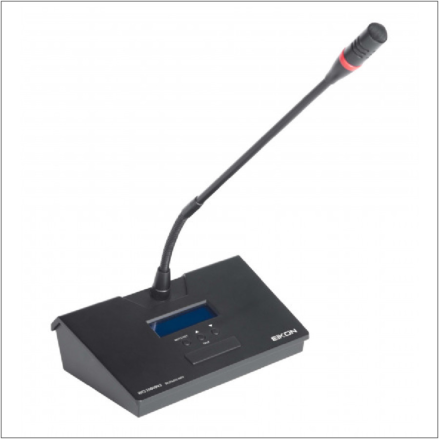 EIKON SISTEMA CONFERENCE WIRELESS CON BASE RICEVENTE + 7 BASI DELEGATO + 1 BASE PRESIDENTE + CARCABATTERIE 8 POSTAZIONI - immagine 3