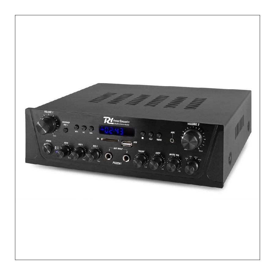 POWER DYNAMICS PV220BT AMPLIFICATORE 2 CANALI, 2X100WATT, BT - immagine 3
