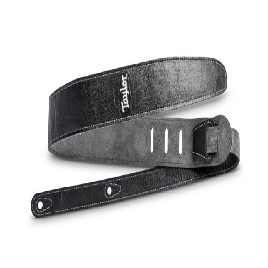 TAYLOR BLACK LEATHER GUITAR STRAP 2,5" 4102-25